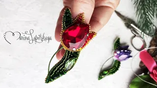 🌷 How to make a beaded 'Tulip' brooch (master class)