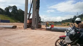 Spun Piles driving by  hydraulic hammer