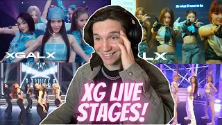 DANCER REACTS TO XG LIVE STAGES! | Tippy Toes, Mascara, Shooting Star & Left Right XG Live Stages