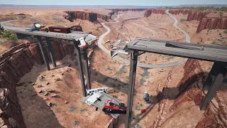 Caution! Cars vs bridge under construction | BeamNG.drive