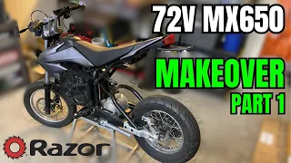 72V Razor MX650 Street Bike Makeover Part 1