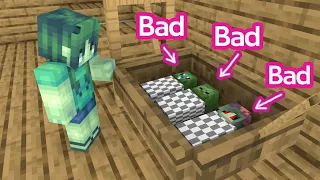 Monster School : 3 BAD BABY ZOMBIE - Sad Story - Minecraft Animation