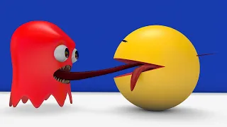 Pacman vs Ghost vs Among Us Death Animations - Meme Kills Compilation