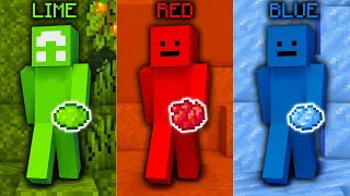 Minecraft Manhunt, But we can ONLY eat Our Color