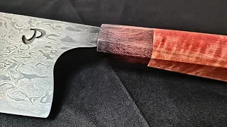 Making a Damascus Cleaver From Fish Hooks Pt 2 - Handle