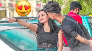 accidentally romantic kissing prank on cute girl | cute reaction ❤️ aatif prankster