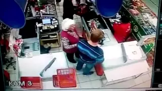 Russian guy knocked out grandma
