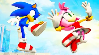 Sonic & Amy in GTA 5: Crazy Ragdolls - Episode 33