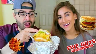 FIRST TIME TRYING FIVE GUYS BURGERS MUKBANG & STORY TIME!