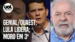 Lula lidera, e Moro surge em 3º empatado com Ciro, mostra pesquisa Genial/Quaest