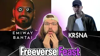 AMERICAN REACTS | Emiway & Kr$na's - "Freeverse Feast"