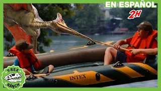 ¡ATAQUE DEL DINOSAURIO ENORME EN EL MAR! | Videos de dinosaurios y juguetes para niños