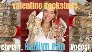 VALENTINO GARAVANI ROCKSTUD SHOES, CHRIS-T, VOCOSI AND KAITLYN PAN COMPARISON REVIEW REPLICAS DUPES