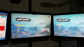 SnowRunner PS5 (Left) load time comparison vs. PS4 Pro (Right)