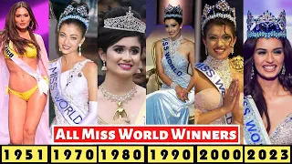All The  Most Beautiful Miss World Winners 1951 - 2023 । World's Most Beautiful Women Names and Pics