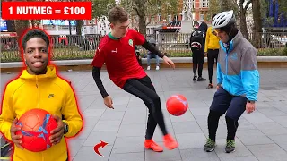 PUBLIC NUTMEGS in LONDON vs SV2! ($1000 Football Challenge)