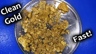 Gold panning technique to clean cons quickly and easily.