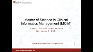 Stanford MCiM Virtual Information Session- November 3, 2021