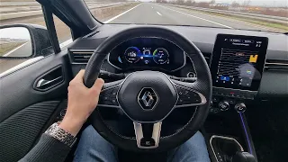 Renault CLIO E-Tech 145 Hybrid Engineering - consumption on 130 km/h (city, engine sound)