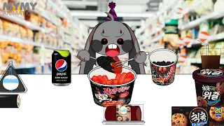 🖤 Convenience Store Black Food Mukbang - Bunzo Bunny.exe! | POPPY PLAYTIME Animation  | GHOST PEPPER