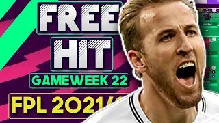 FPL GAMEWEEK 22 FREE HIT | BEST FREE HIT TEAM FOR GW 22 | Fantasy Premier League Tips 2021/22