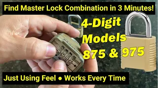 🔒Lock Picking ● Decode 4-Digit Master Lock 875/975 Combination Padlock In 3 Min Using Only Feel!