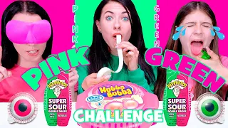 ASMR  Eating Only One Color Food | Pink and Green Candy Mukbang