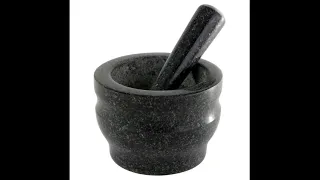 Black granite mortar and pestle set