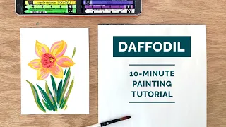 Daffodil Flower - 10-Minute Acrylic Painting Tutorial