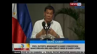 Pres. Duterte, binanggit si Gabby Concepcion nang birahin ang ABS-CBN at hindi si Gabby Lopez