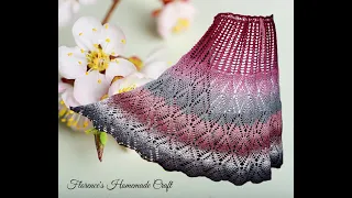 Cotton summer bohemian and vintage crochet skirt