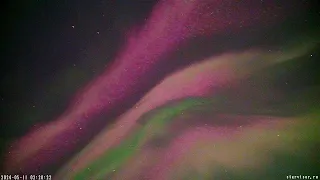 Pulsating Aurora During a Solar Superstorm, May 11, 2024