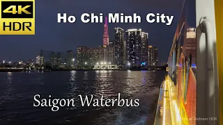 4K HDR | Saigon Waterbus at Night in Ho Chi Minh City | Vietnam 2023 - Binaural Audio