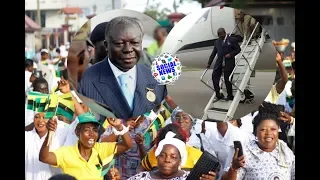 Asantehene Otumfuo Osei Tutu II arrives in Kumasi Airport to Manhyia Palace