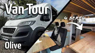 VAN TOUR | Off-grid family Camper van with 4 BERTH | PEUGEOT BOXER Olive