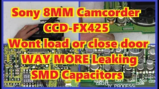 Sony CCD-FX425 Handycam 8MM camcorder - Wont load the tape - MORE SMD capacitors, most leaking