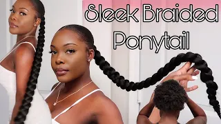 SLEEK 82’” BRAIDED PONYTAIL ON 4B/C (NATURAL HAIR) | $5 Protective Style