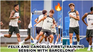 João Felix and Cancelo First Training Session with FC Barcelona