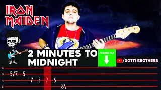【IRON MAIDEN】[ 2 Minutes To Midnight ] cover by Cesar | LESSON | BASS TAB