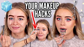 I TESTED *YOUR* MAKEUP HACKS... WOW 😂