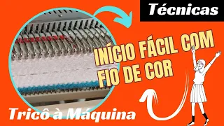 Iniciando tricô à máquina com o pente de inicialização ou montagem - tutorial/como fazer