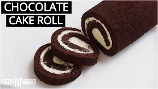 THE BEST Chocolate Cake Roll! Chocolate Swiss Roll Recipe