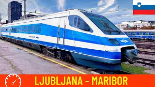 Cab ride Ljubljana - Maribor (Inter City/Pendolino - Slovenian Railways) - train drivers view in 4K