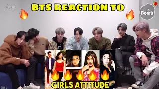 BTS reaction to Girls attitude Tiktok | Girls power | BTS reaction | PeachyGlosss