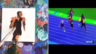 De Grasse and Bolt race with Artist