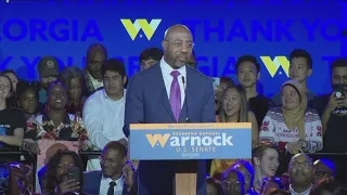 Sen. Warnock thanks mother | Georgia Senate race