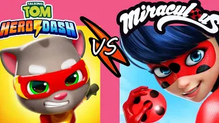 Talking Tom Hero Dash vs Miraculous Ladybug & Cat Noir Gameplay