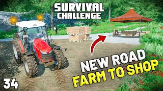 CONSTRUCTING ANOTHER NEW ROAD! FARM TO SHOP | Survival Challenge | Farming Simulator 22 - EP 34