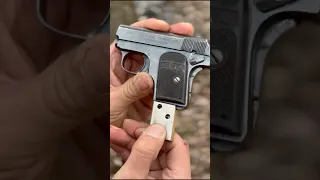 100 year old .25 acp. Shooting Libia very small gun! Browning 6.35. #browning #youtubeshorts #shorts