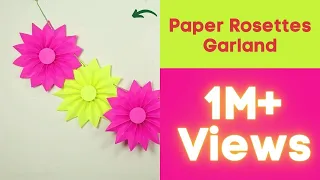 DIY Paper Rosettes Garland for Simple Party Decorations on Budget
